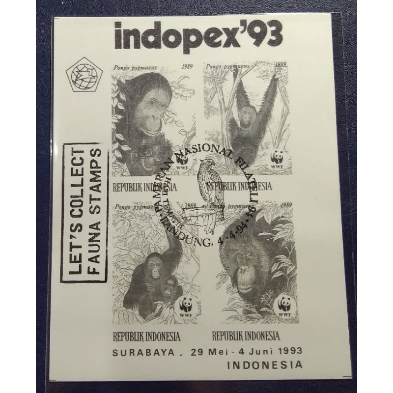 

Prangko Lawas SS (Souvenir Sheet) Black Print Indopex Thn 1993