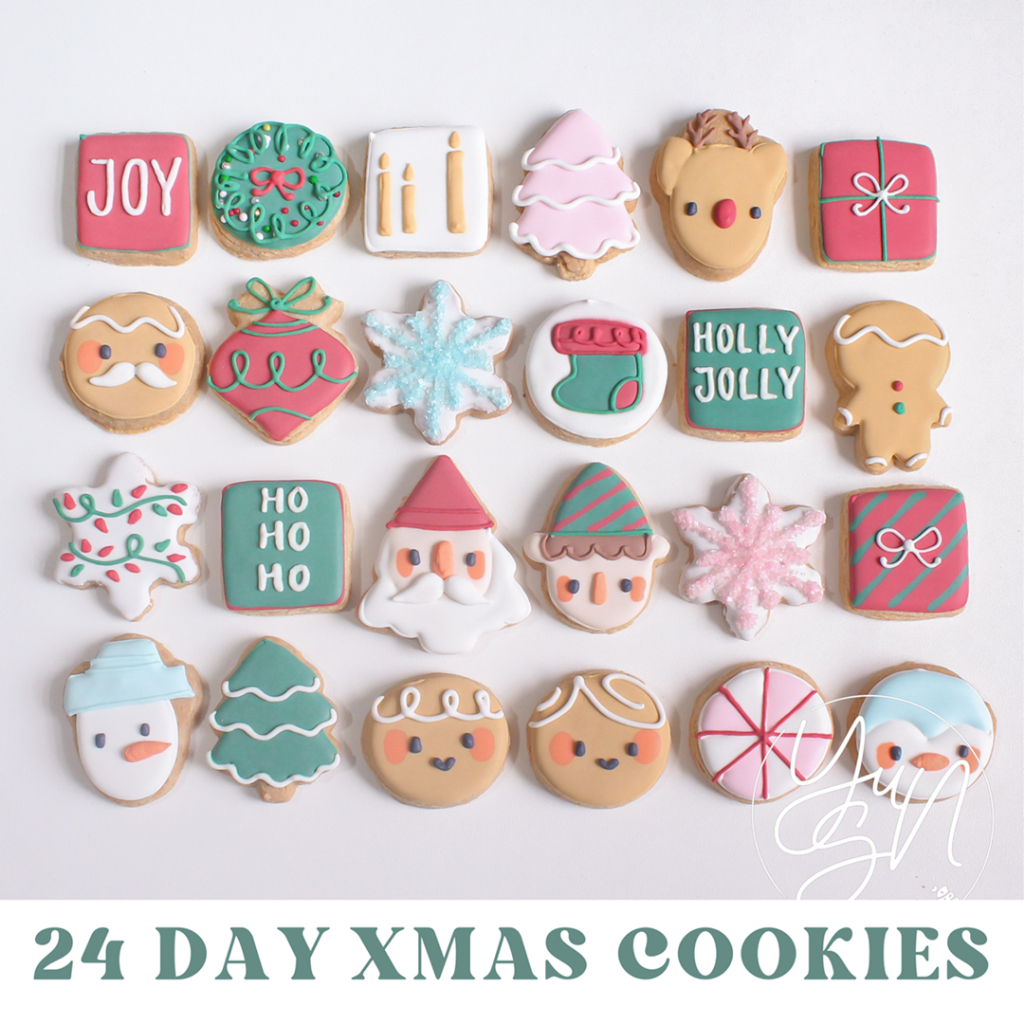 

24 Day Xmas Cookies (Christmas Natal collection) — Sugar Cookies / Decorated Cookies / Kukis Hias