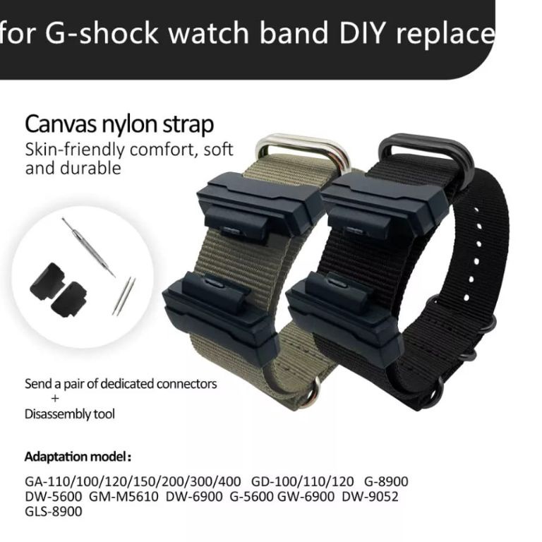 Tali Strap Kanvas Nato Canvas Casio GShock Adapter Konektor GShock g D2G9