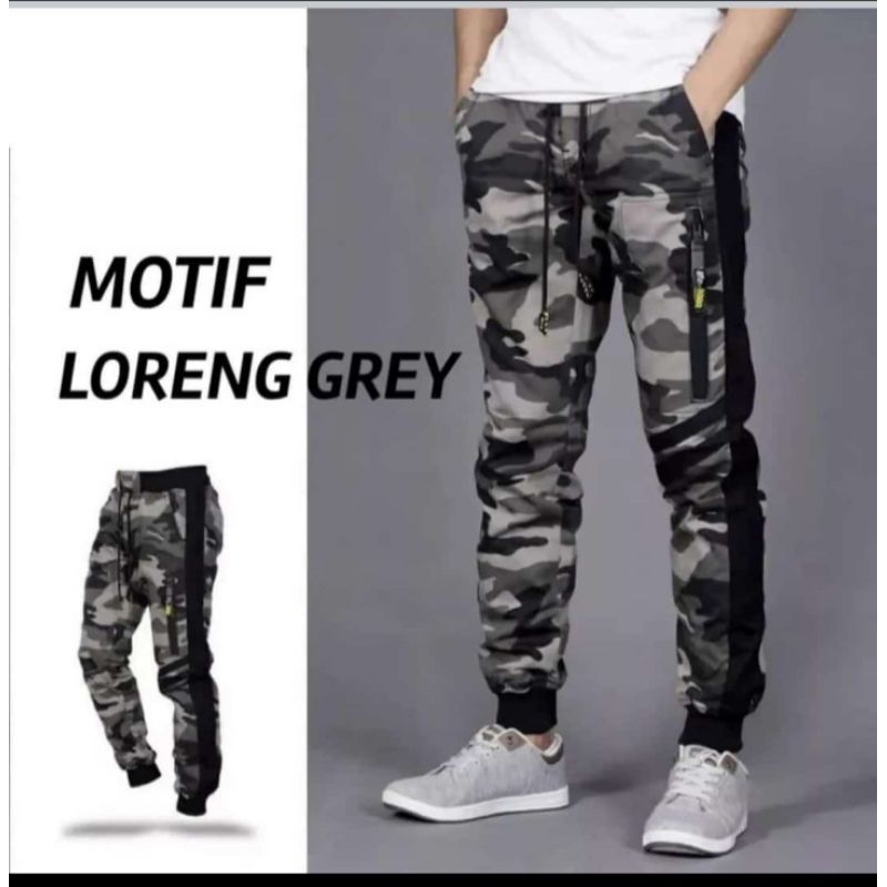 CELANA PANJANG PRIA JOGGER LORENG SLIMFIT
