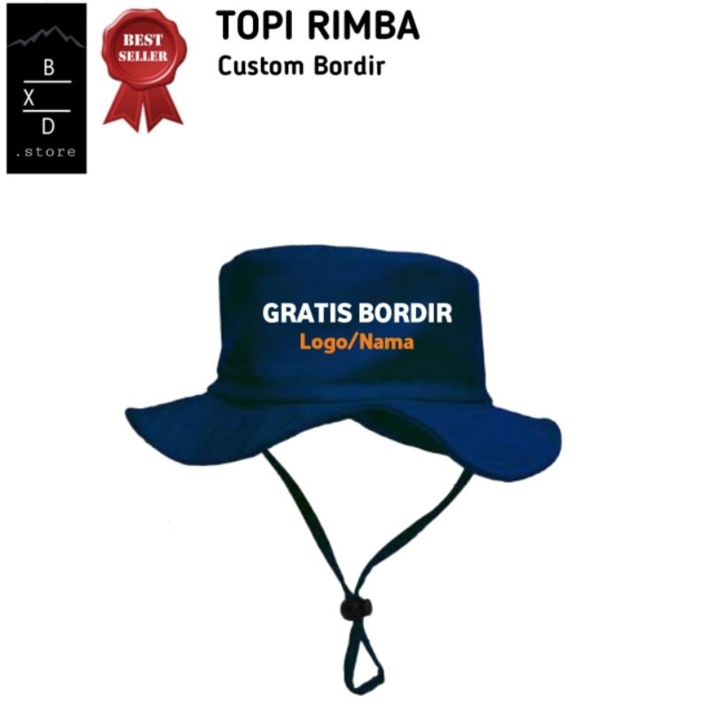 Topi Rimba Buckethat Ripstock Bordir Desain Sendiri