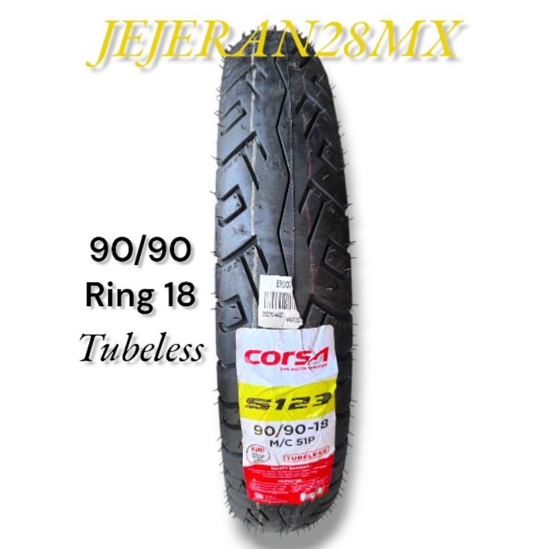 PROMO Ban CORSA 90/90-18 Tubeless S123 90 90 Ring 18 Cocok Untuk Thunder Tiger Megapro Scorpio RXKIN