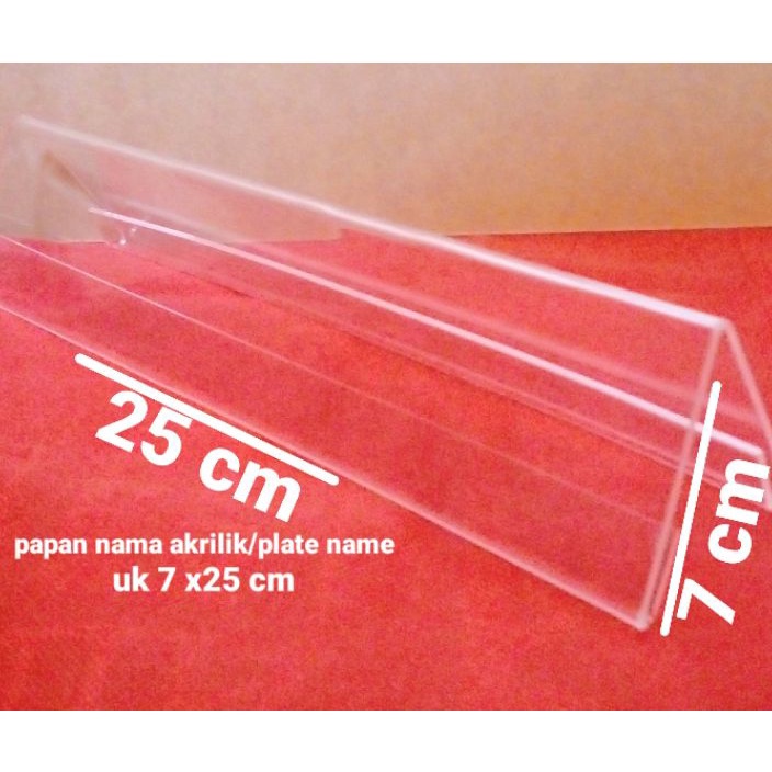 

murah akrilik papan nama name tag uk 7 x 25 cm tebal 2mm