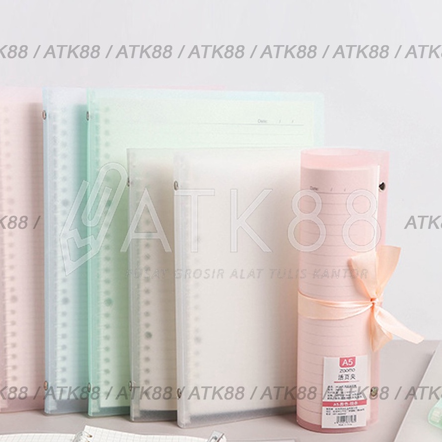 

Terbatas Buku Binder Pita Transparan Clear Bening A5 B5 Binder Loose Leaf