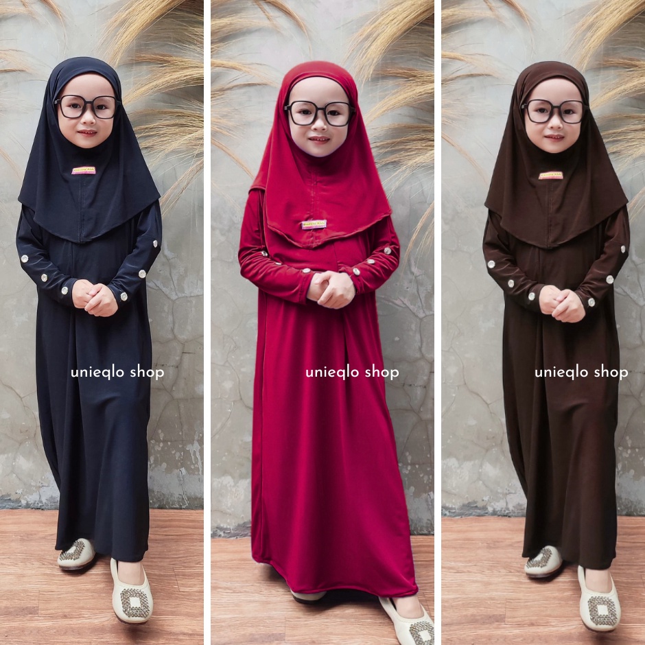 Terbaru Gamis Jersey Abaya Anak Perempuan Model Lengan Kancing Usia 312 Tahun Bahan Jersey Lembut Pr