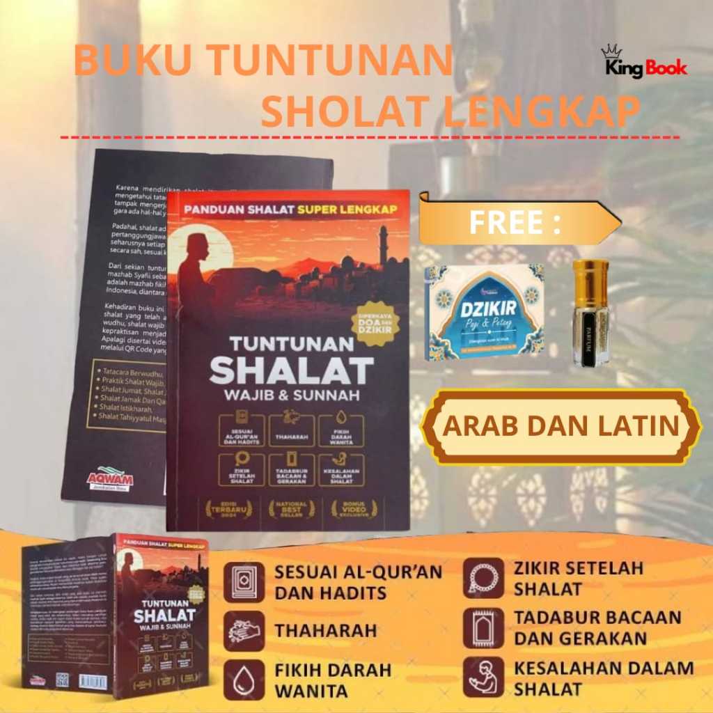 Buku Panduan Tuntunan Sholat Wajib dan Sunnah Arab & Latin Adi Hidayat Lengkap