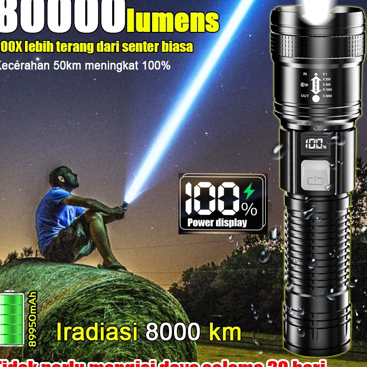 Gratis Garansi  1 lumens Yang paling terang di seluruh jaringan senter kepala 1 jam Sangat terang se