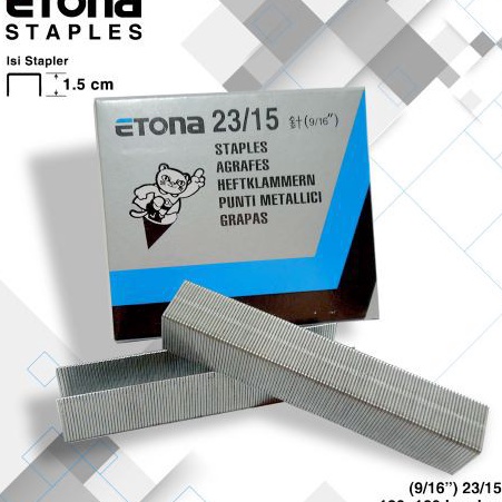 

Wow STAPLES ETONA 2315 916 ISI stapler ORI GARANSI 1 PRODUK LOKAL