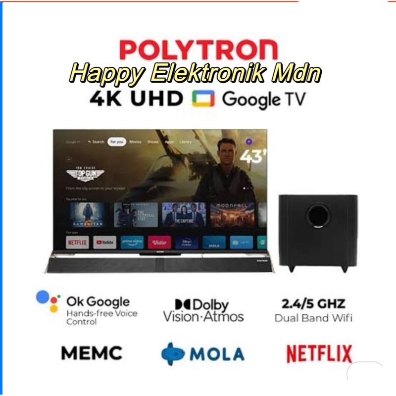 POLYTRON PLD 43BUG5959 POLYTRON 4K UHD POLYTRON SOUNDBAR ANDROID POLYTRON 43 inch POLYTRON Cinemax S