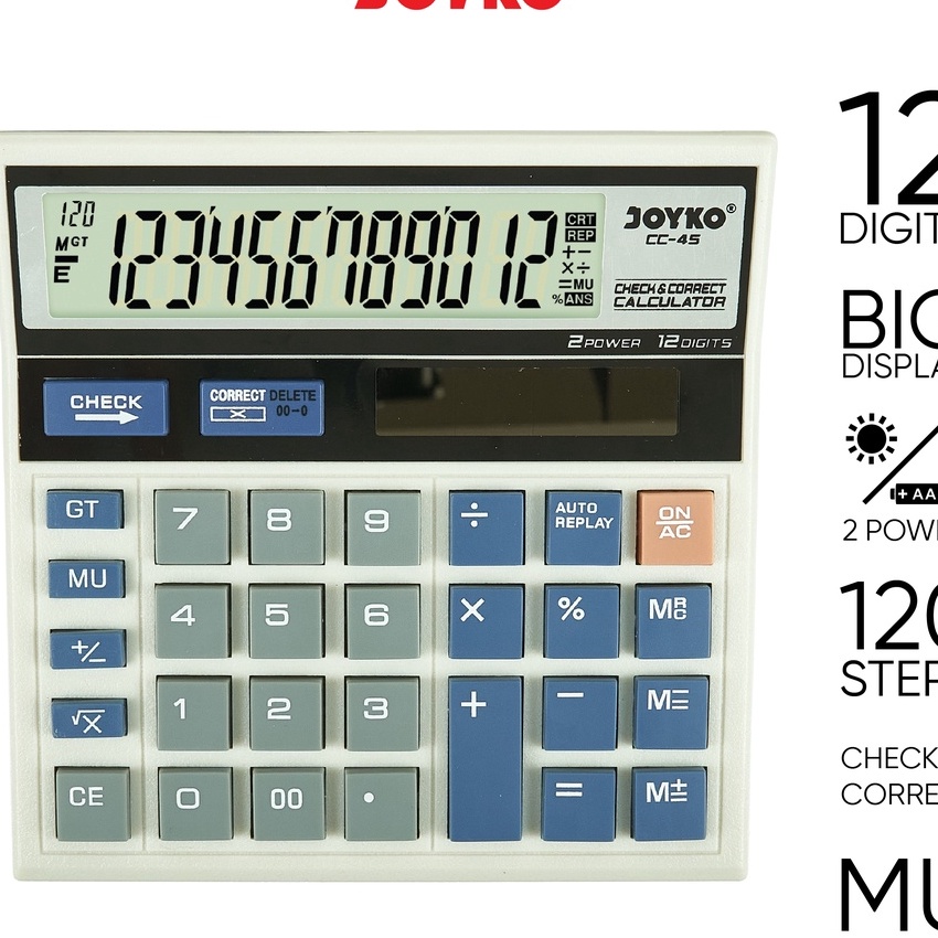 

HJ6 Calculator Kalkulator Joyko CC45 12 Dits Check Correct