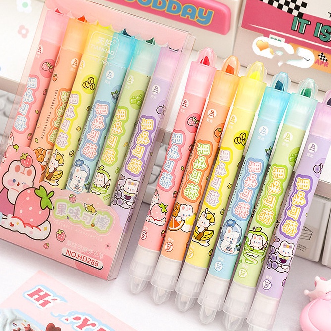 

Top 1 SET 6 PCS STABILO BISA DI HAPUS KARAKTER KARTUN KAWAII DENGAN WANGI BUAH ATK