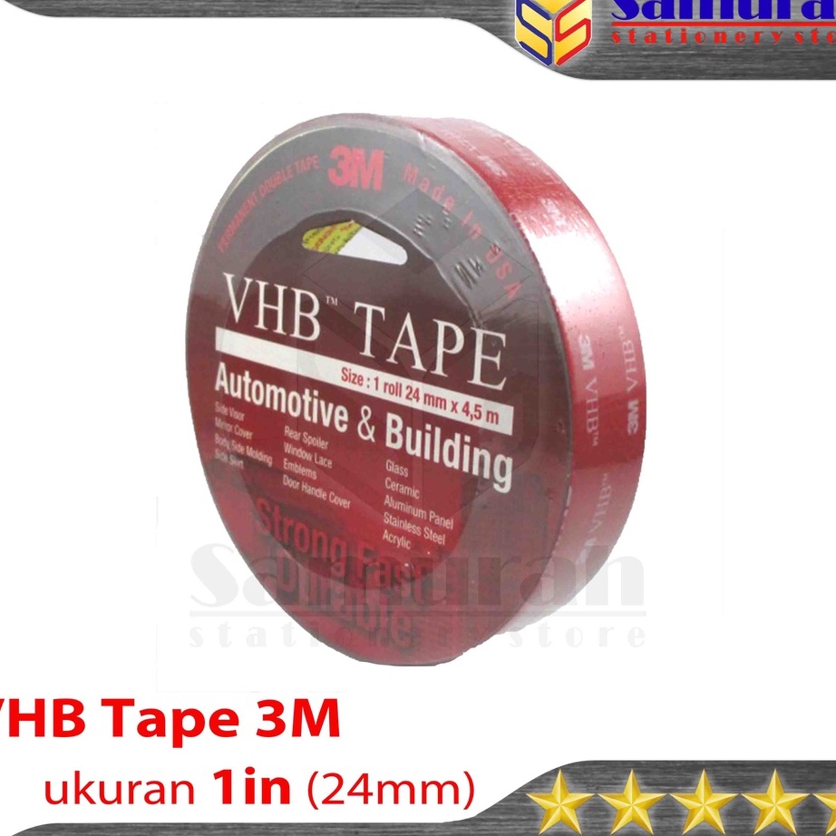 

FG2 Double Tape 3M VHB Lebar 24 mm Foam VHB Tape 3 M 1 Inch Panjang 45 Meter Automotive Building Dobel Tip Karet 1 24 cm Lem 2 Sisi Kuat
