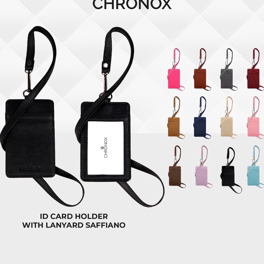 

KP8 CHRONOX Pria Wanita Kulit Saffiano ID Card Holder AVERY