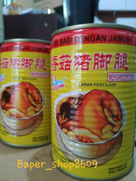 

Kepoin aja Gulong Pork Leg 397 gr EXP 227 TERBARU Cu Kiok dengan Jamur Kaki Babi dgn Jamur Kaki Babi Kaleng