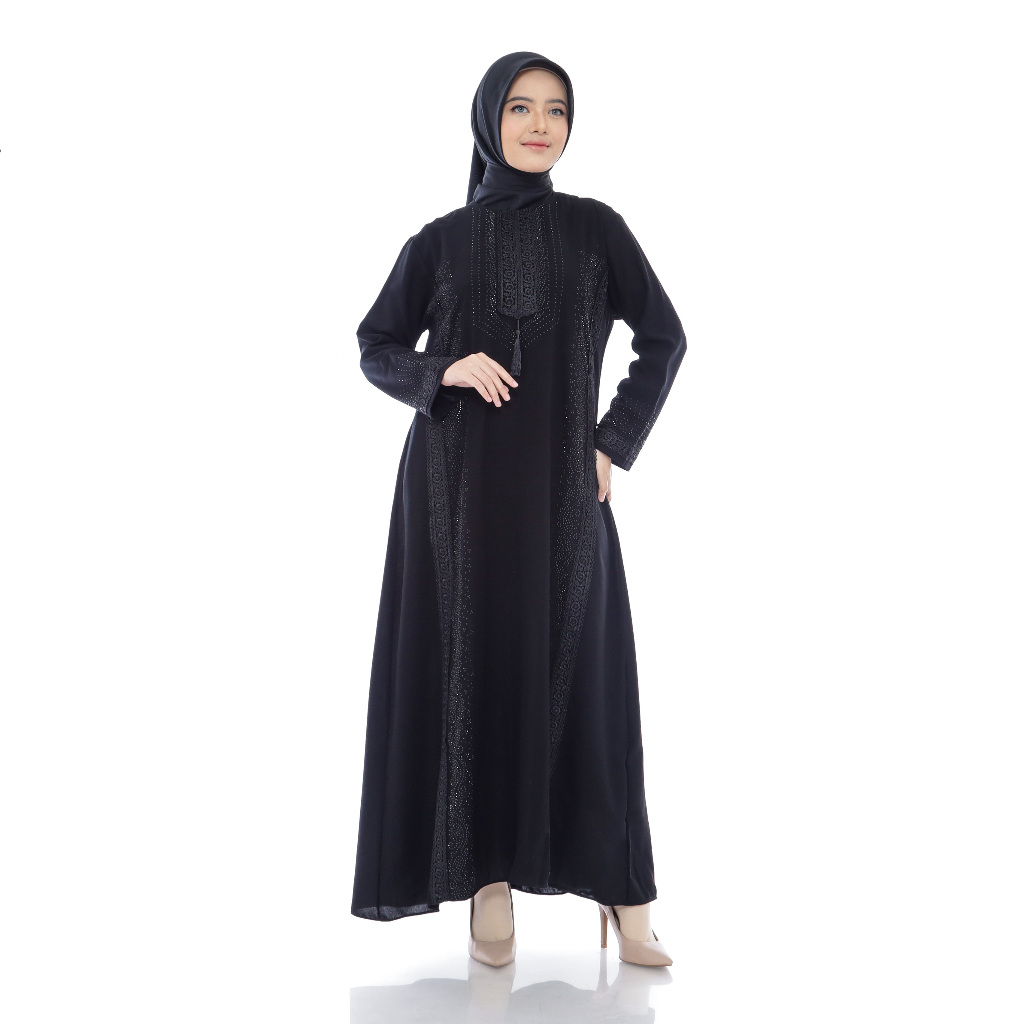 Dress Abaya Turkey Hitam Gamis Turki Muslim Variasi Bordir Payet Mewah 01