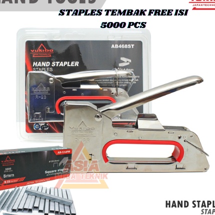 

Extra Staples Tembak R23 Bonus isi pcs Gun Tacker Stapler Staples Perekat Powerfull YUKIDO