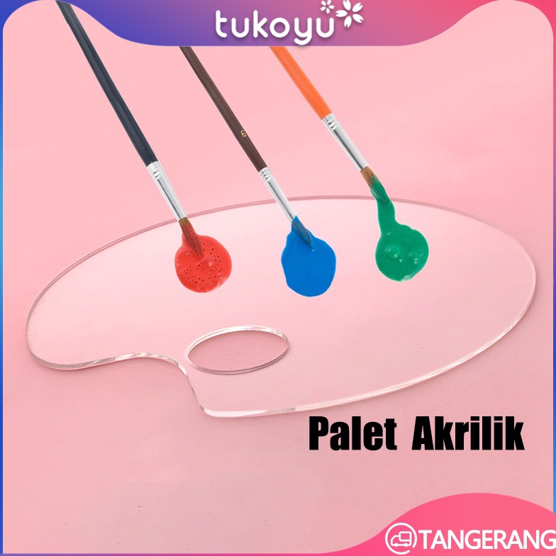 

ART T1H8 Palet AkrilikTransparent Acrylic Palette Oval Oil Painting PalettePalet Lukis Akrilik