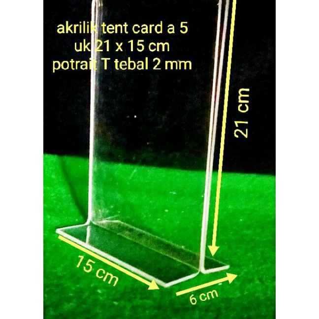 Terkini tent cardtempat brosur akrilik a5 uk 15 x 21 cm tebal 2 mm