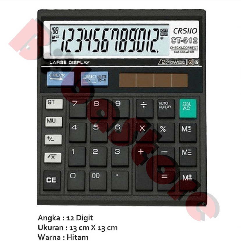 

KP8 Boba Kalkulator CITIZEN CT 512 12 Dit Calculator Check Dual 2 Power