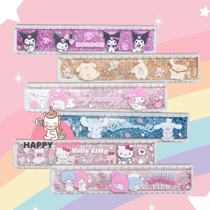 

Hemat Penggaris air Glitter motif kuromi melody Cinnamoroll