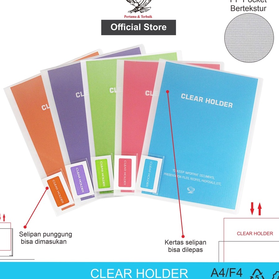 

KF7 Clear Holder Dokument Keeper Display Book Document Keeper Warna Neon EAGLE A4F4 4 Pocket Map File Dokumen