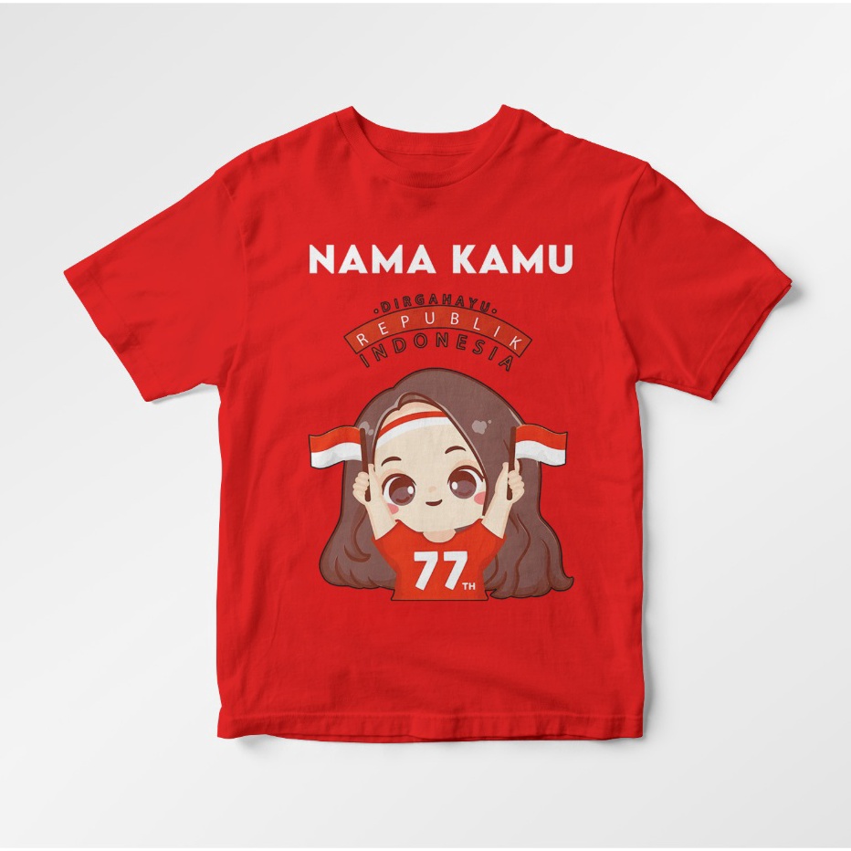 KAOS ANAK KEMERDEKAAN 17 AGUSTUS  BAJU ANAK AGUSTUSAN  ATASAN LENGAN PENDEK