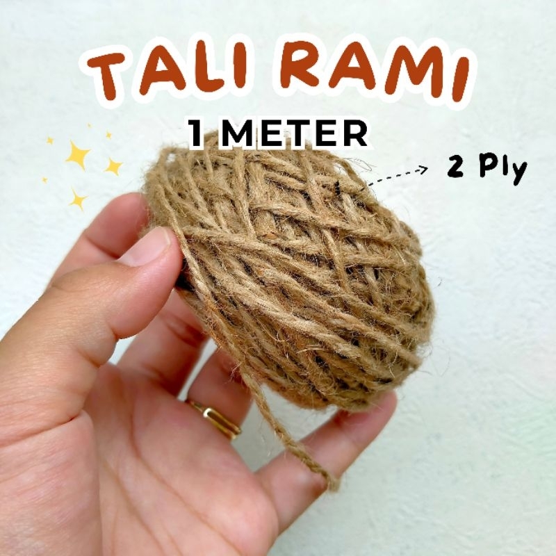 

[1 Meter] Tali Rami Tali Goni meteran | Tali Vintage Aesthetic untuk Hampers Dekor Kamar 2 ply Panjang 1 Meter Murah