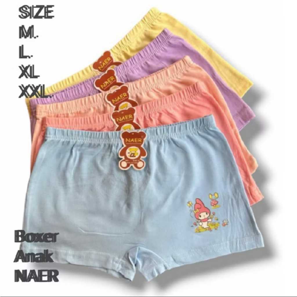 Promo 6 pcs 12 pcs Celana Boxer Anak Perempuan Pakaian Dalam Anak Perempuan Lembut Nyaman