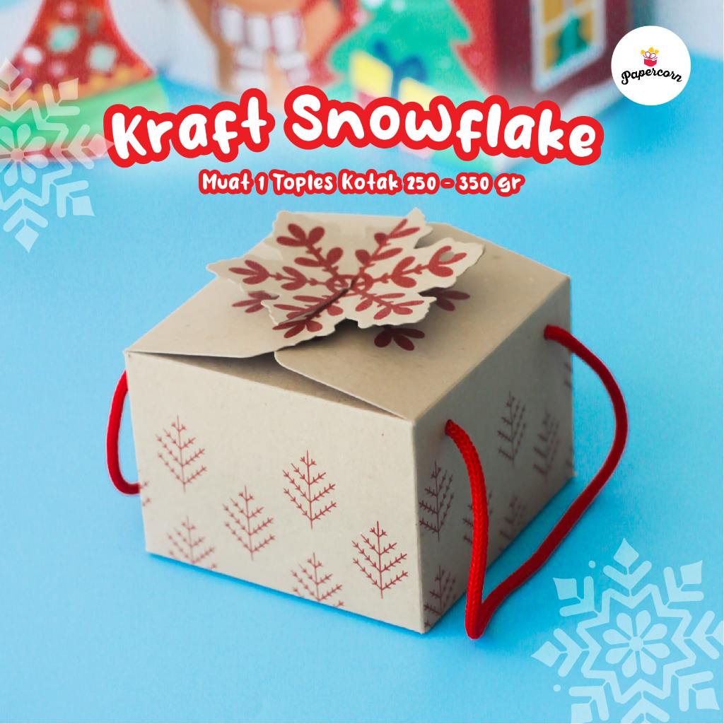 

10pcs Box Natal - Kraft Snowflake Muat 1 pc Toples 250 gr