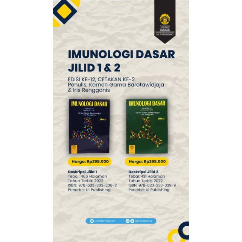 ORI & NeW BUKU IMUNOLOGI DASAR JILID 1 & 2 EDISI KE-12 CETAKAN KEDUA FKUI