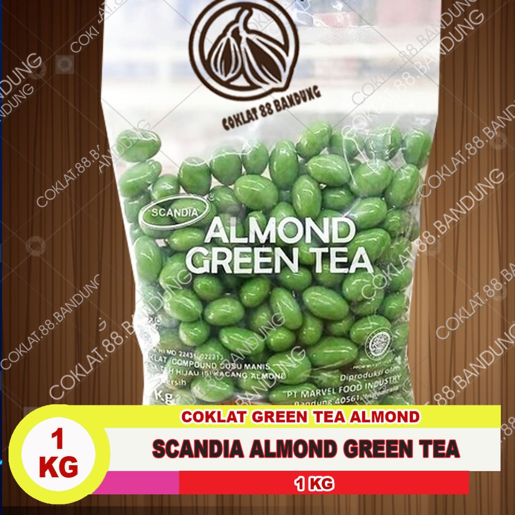 

COKLAT SCANDIA ALMOND GREEN TEA 1KG, SCANDIA GREENTEA ALMOND COKELAT 1 KG 1 KILO GRAM
