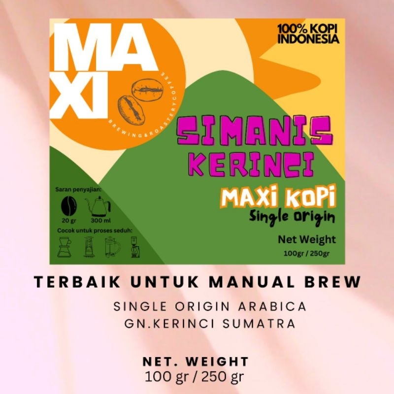 

Maxi Simanis Kerinci Coffee - kopi natural proses roasted special manual brewing