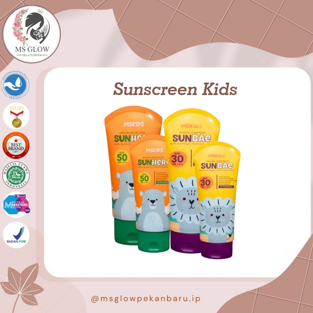 Ms Kids - Sunscreen Anak Sunbae (Spf 30) | Sunhero (Spf 50) Melindungi kulit anak dari paparan sinar