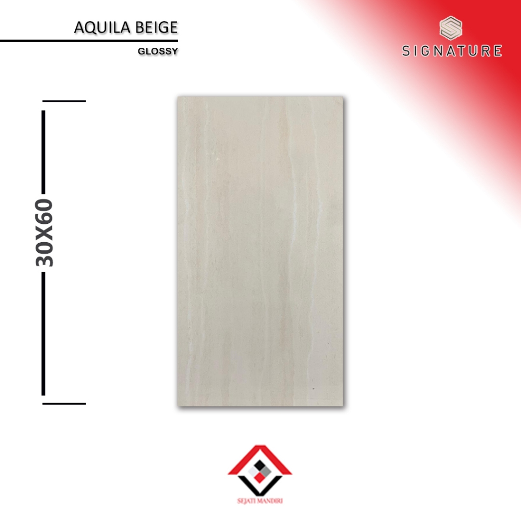 keramik 30x60 motif marmer glossy - signature aquila beige
