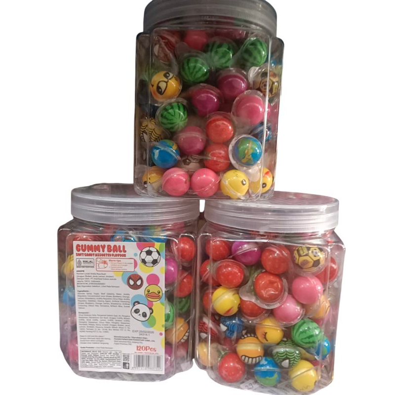 

Gummy ball soft candy assorted flavourisi 120 pcs