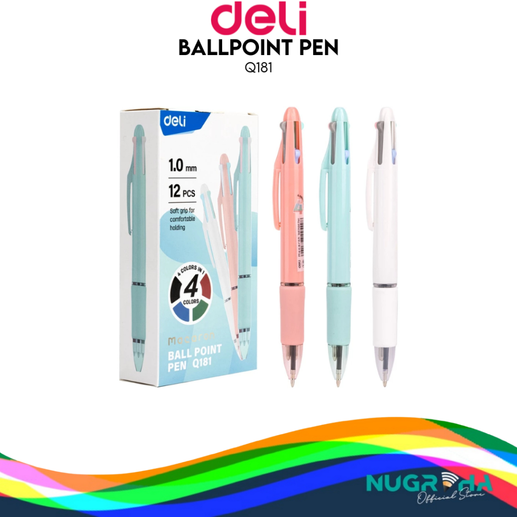 

Deli Ballpoint Q181 Pulpen Warna Warni Merah Hitam Biru Hijau / Pulpen Lucu Pulpen Aesthetic
