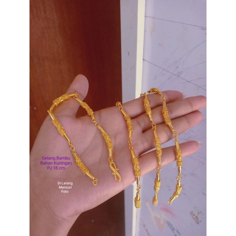 Gelang Bambu kuningan