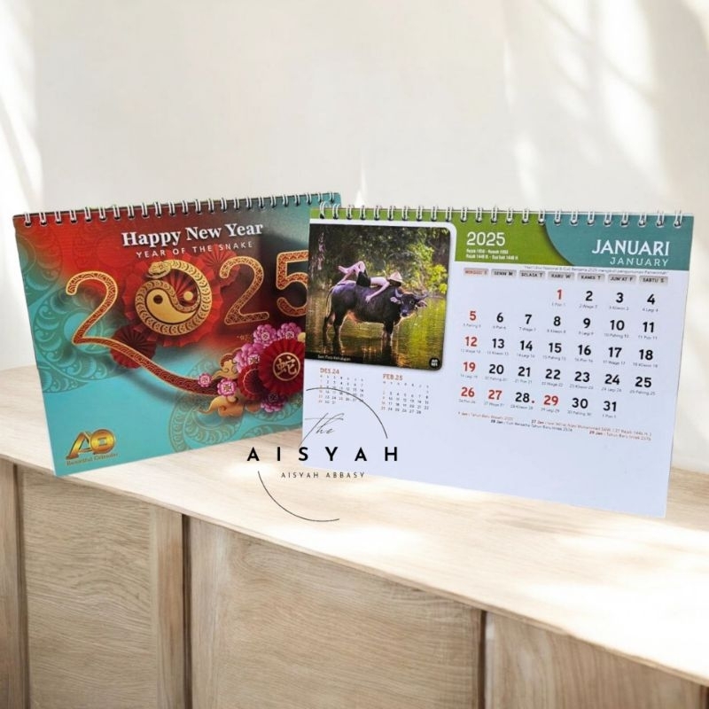 

kalender meja tahun 2025 photo kehidupan Ao 901ukuran 21x16 cm (terima castume cetak merek)