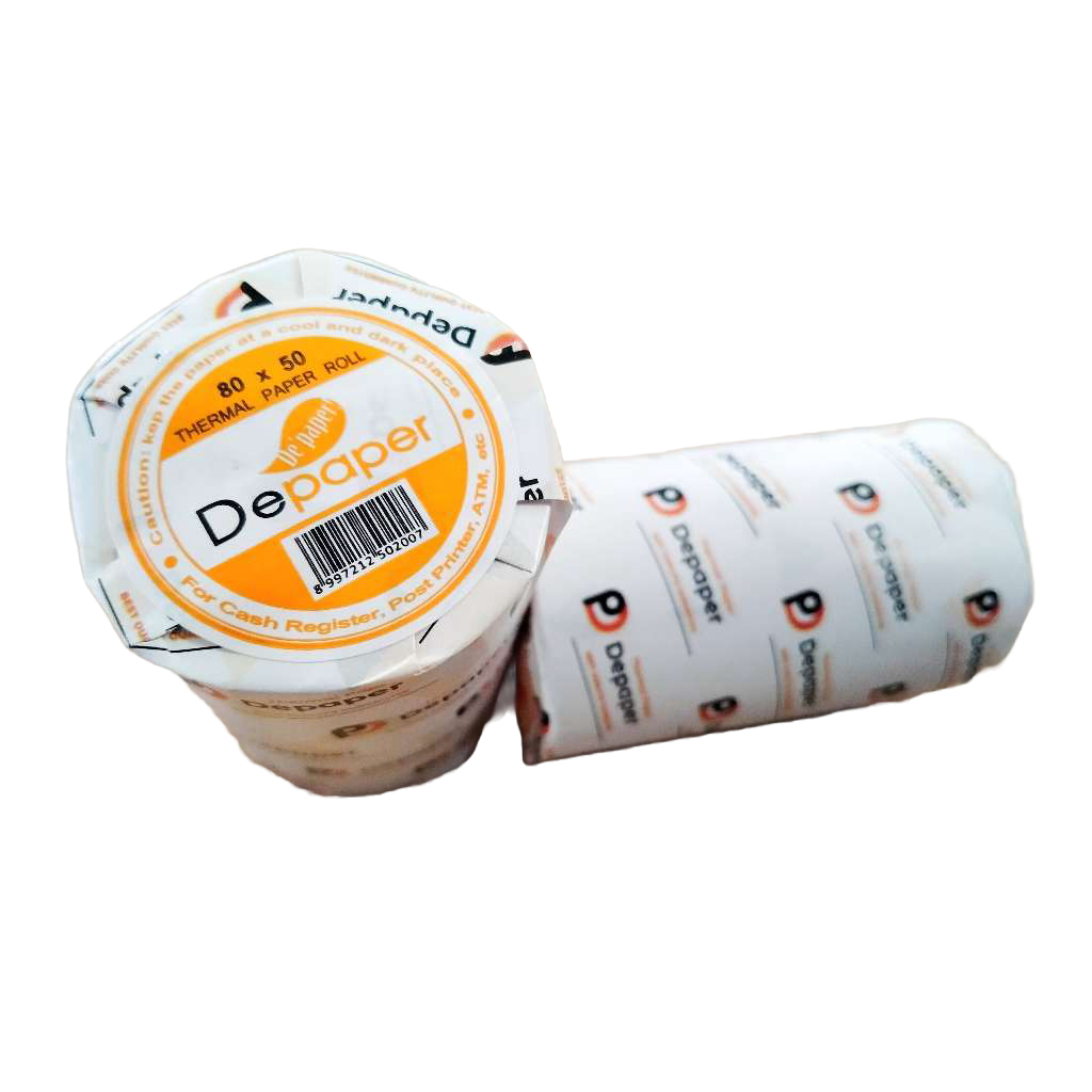 

Depaper Kertas Thermal Struk Kasir 80x50 Isi 5 Roll High Quality