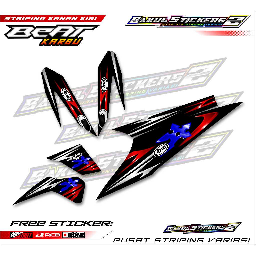 STRIPING VARIASI MOTOR HONDA BEAT KARBU / STICKER LIST MOTOR HONDA BEAT KARBU