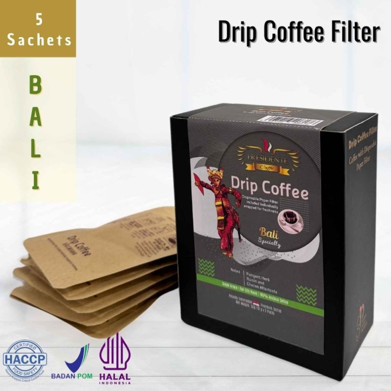 

Kopi Bali Specialty - Drip Coffee 5 Saset - Presidente caffe