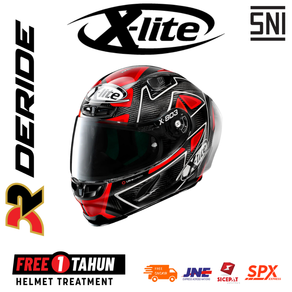 HELM XLITE X-803 RS ULTRA CARBON PETRUCCI FULL FACE SNI