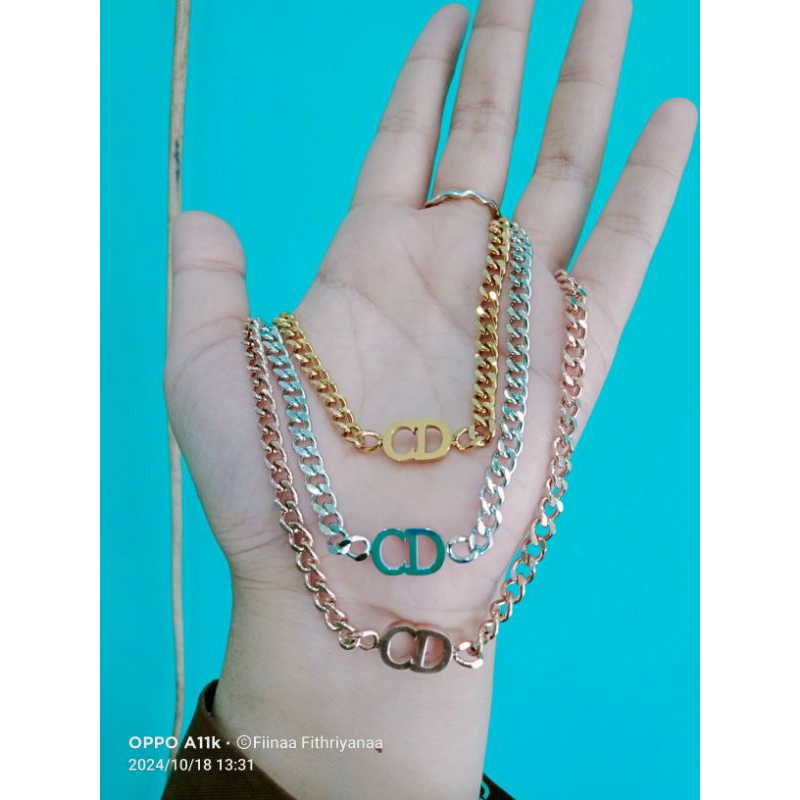 Kalung CD Kalung Rantai Dewasa Kalung Titanium Kekinian