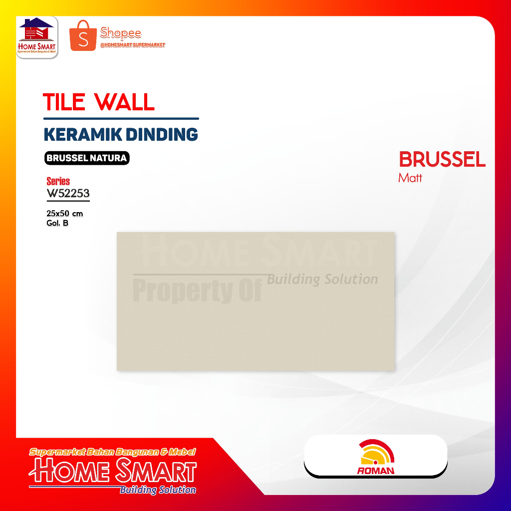 Roman Keramik Dinding W52253 dBrussel Natura 25x50