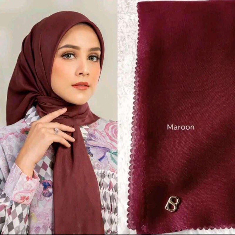 Segi Empat Polos ala BS Buttonscarves Hijab Segiempat Polos Premium