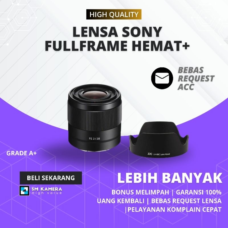 LENSA FIX SONY FULLFRAME FE 28MM F2 OSS LENSA FIX SONY MURAH LENSA FULLFRAME SONY LENSA SONY A7II A7
