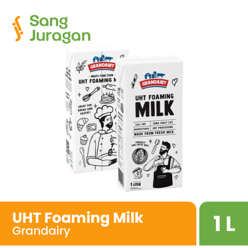 

Grandairy UHT Foaming Milk 1 L | Grandairy Susu UHT Full Cream 1 Liter | Milk 1L