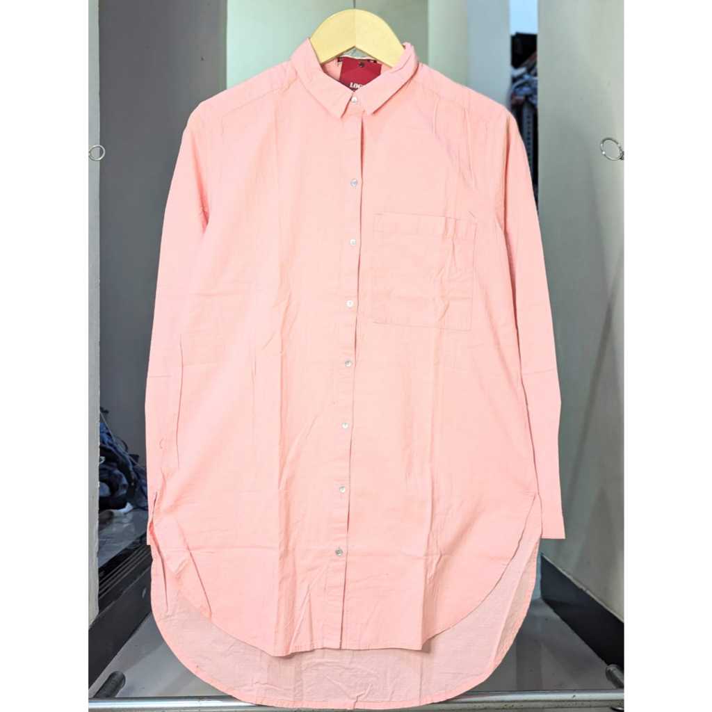 24493 Logo Jeans Kemeja Atasan Pakaian Wanita Original