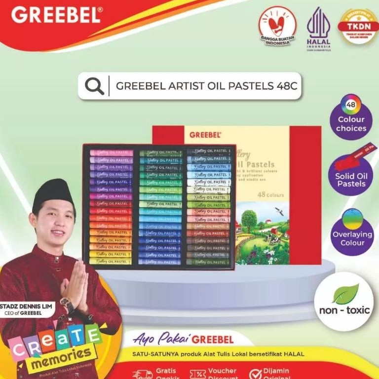 

KODE C82D Greebel Artist Oil Pastel Crayon 48C Crayon Greebel 48 warna