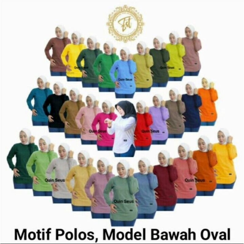 Kaos oval tangan panjang/kaos tangan panjang wanita/kaos wanita